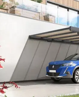 Kovový přístřešek / carport ke zdi 298 x 509 cm Dekorhome