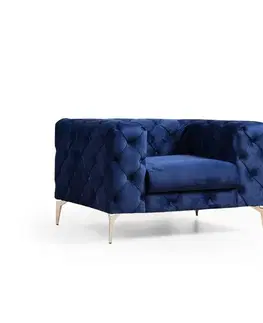 Křeslo ušák Como - Navy Blue