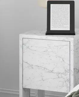 Noční stolek Ema - Carrara Marble