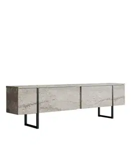 TV stolek Luxe - Travertine, Black