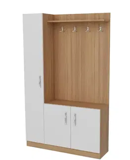 Předsíňová stěna Naturel - Teak, White