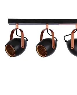 Černo-měděná nastavitelná bodová lampa E14 3x40W Anica