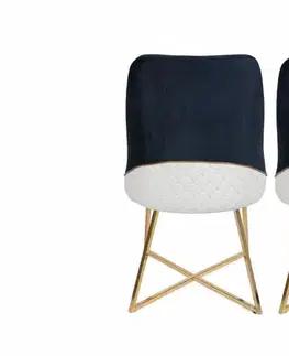 Sada jídelních židlí Madrid Dark Blue and Gold, 2 ks, 2 ks