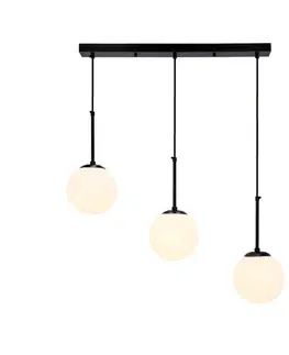 Závěsná lampa Pompei černá 3X40W E27 bílé stínidlo