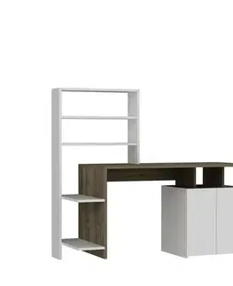Pracovní stůl Melis Walnut and White