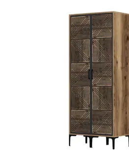 Šatní skříň Kumsal PP - Walnut, Anthracite