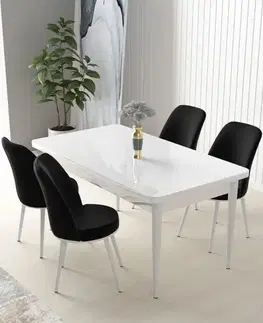 Dining Table & Chairs Set (5 Pieces) Nil - White, Black