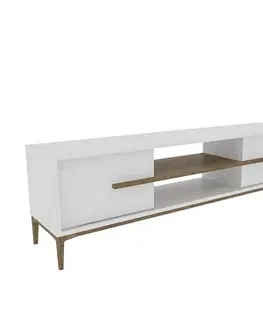 Televizní stolek Eslem White and Walnut