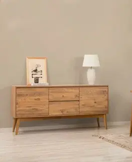 Set s rozkládacím stolem, židlemi a konzolou (6 kusů) Vina 01 1005 - Atlantic Pine, Cream