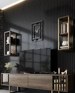 TV stěna / Sestava pod TV Gold Line - Walnut, Black
