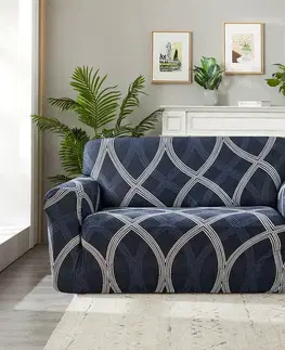 4Home Napínací potah na křeslo Elegant modrá, 90-140 cm + povlak na polštářek zdarma, 90-140 cm