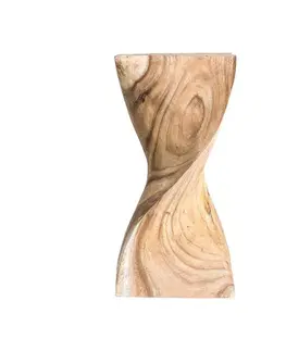 Estila Moderní elegantní příruční stolek Cerebra z tropického masivu světle hnědé barvy 30cm