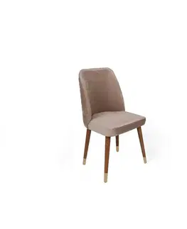 Sada jídelních židlí Hugo Beige and Walnut, 2 ks