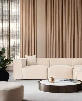 Rohová sedací souprava Lora (L1-O1-1R-POUFFE ) - Cream