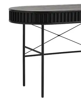 Estila Psací stůl Odense, černý dub, lamelový, 120 cm