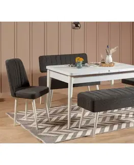 Jídelní set s rozkládacím stolem a židlemi (5 kusů) Vina 1053 - 4 - Anthracite, White