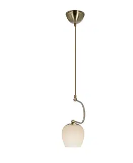 Závěsná lampa Serano patinovaná 1x60W E27 bílé stínidlo