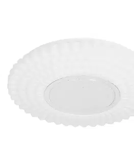 Stropní lampa URAN, plafond 38cm, 24W LED, stínidlo 4000K, bílá+chrom