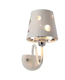 Bílá nástěnná lampa Batley Ledea s otvory