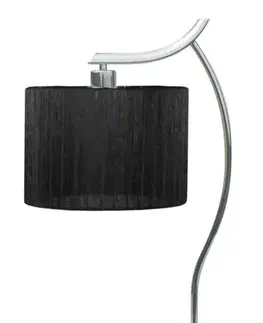 Chromová stolní lampa, kancelářská, černé stínidlo, Draga