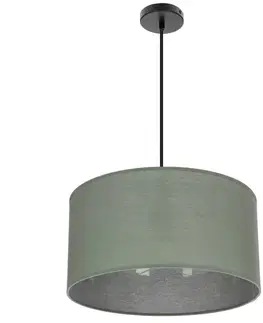 Závěsná lampa SHANTI černá 1x40 E27 mátové stínidlo