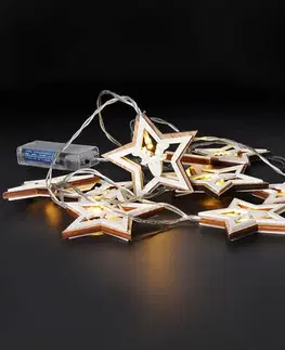 Solight LED vánoční řetěz hvězdy, 10x LED, 1,5 m, 2x AA