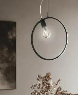 APETI SKIROS závěsná lampa 1xE27 + LED 12W černá