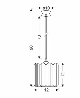 Závěsná lampa Glassia černá 1X40 E27 černé stínidlo + čiré krystaly