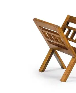 Estila Masivní stylový stojan na časopisy Star hnědé barvy 40cm