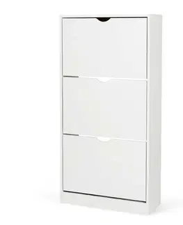 Výklopný botník POINT Slim 3, bílá
