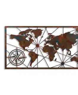 Dekorativní kovový doplněk na zeď World Map Large - 2