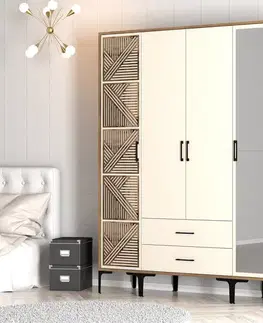 Šatní skříň Kumsal PTR - Walnut, Cream