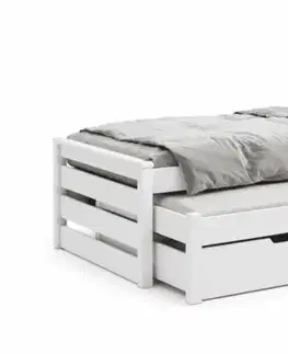 ArtBed Dětská postel s přistýlkou ​​CALWIN | bílá 80 x 180 cm