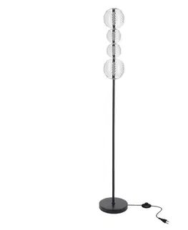 PLAYA lampa podłogowa czarny 15W LED 3000K klosz kula bezbarwny