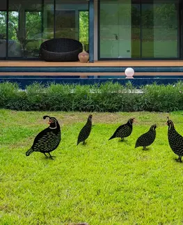 Sada dekorativních kovových doplňků na zahradu Quails