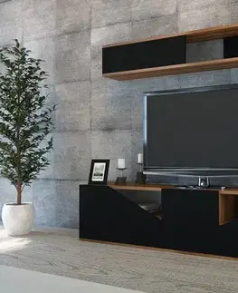 TV stěna / Sestava pod TV Taç - Walnut, Black
