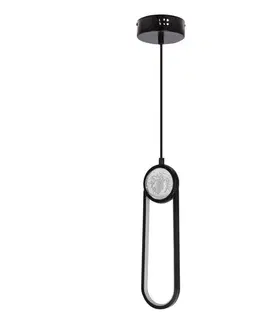Závěsná lampa LACRIMA černá 10cm 15W LED 3000K bílý kryt