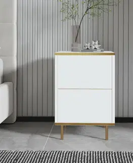 Noční stolek Imaj White and Gold