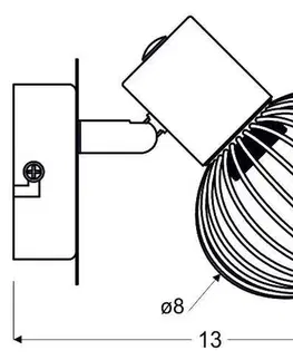 Nástěnná lampa 1X40W E14 černá/chrom OSLO
