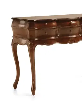 Estila Rustikální masivní konzola M-VINTAGE z mahagonového dřeva tmavohnědé barvy 108cm