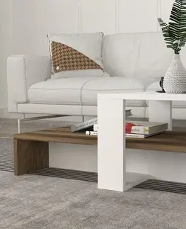 Konferenční stolek Chain - White, Walnut