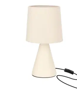 SATTI béžová keramická stolní lampa se stínidlem E14 1x40W klasická elegantní dekorativní do obývacího pokoje, ložnice, kanceláře