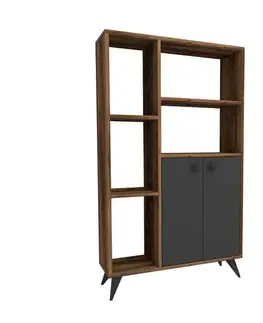 Knihovna Meldan Anthracite and Walnut