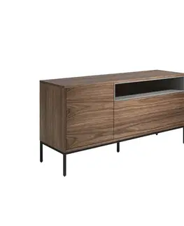 Estila Luxusní moderní komoda Vita Naturale z dýhovaného dřeva v ořechovém provedení hnědé barvy 155cm