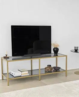 TV stolek Basic - Dark Grey, Gold