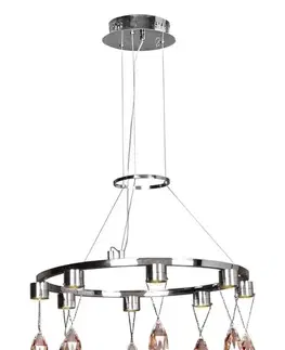 Závěsná LED lampa s chromovými krystaly Prisma