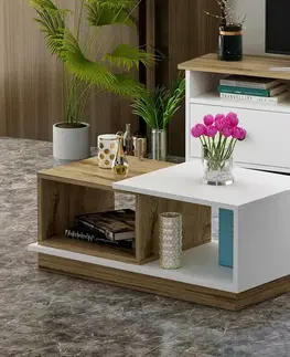 Konferenční stolek Viana White and Oak