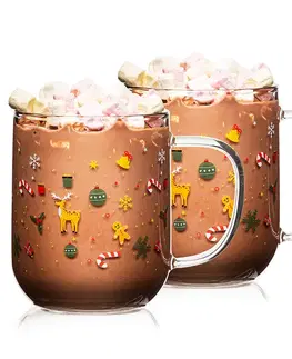 4Home Skleněný hrnek Hot&Cool Christmas time 350 ml, 2 ks