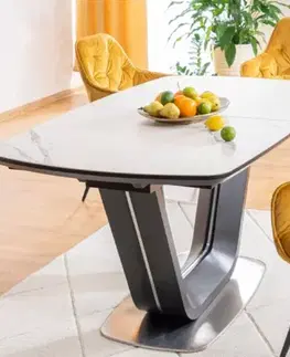 Signal Rozkládací jídelní stůl ARMANI CERAMIC | černý mat 90 x 160 cm Barva: černý mat