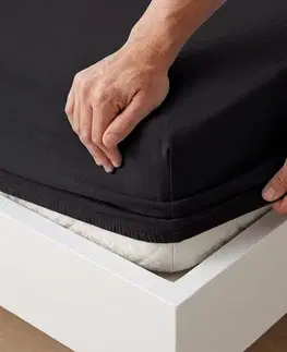 4Home Jersey prostěradlo MAKO černá, 70 x 140 cm